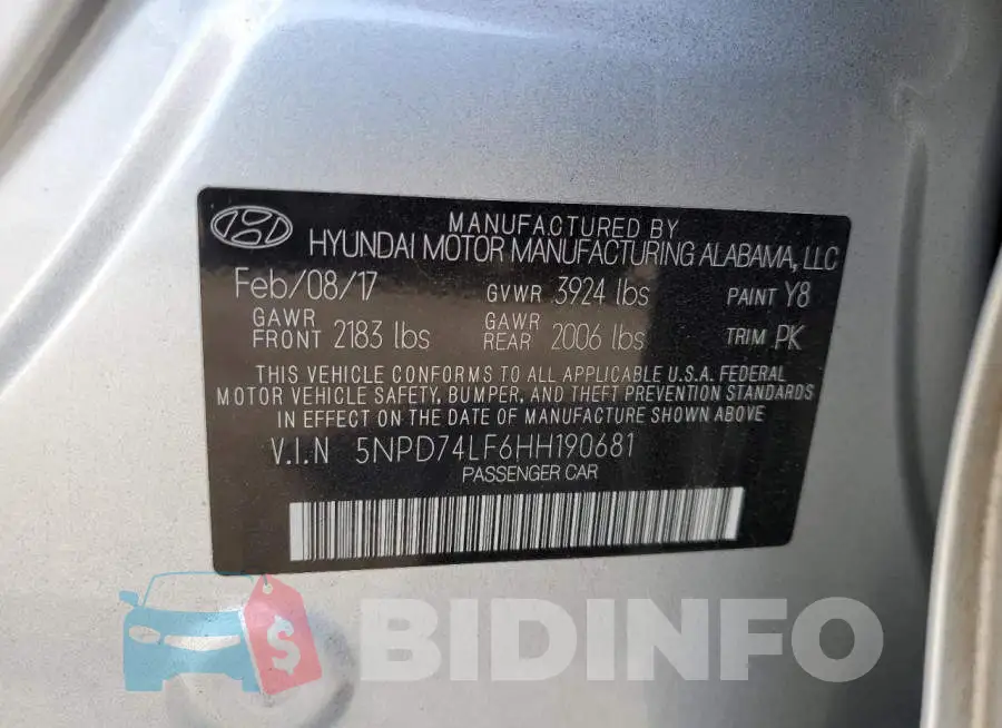 5NPD74LF6HH190681 Photo# 12