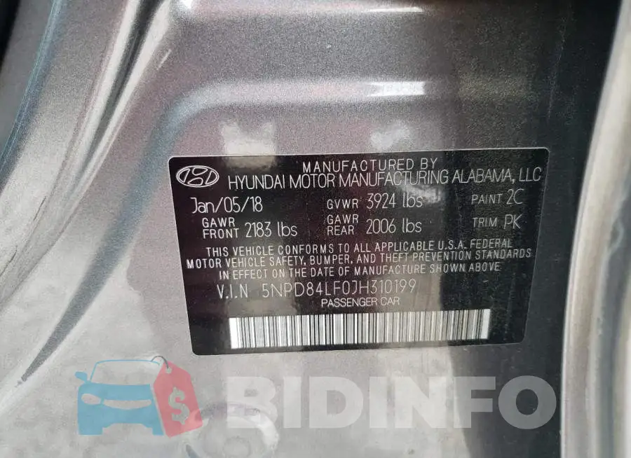 5NPD84LF0JH310199 Photo# 12