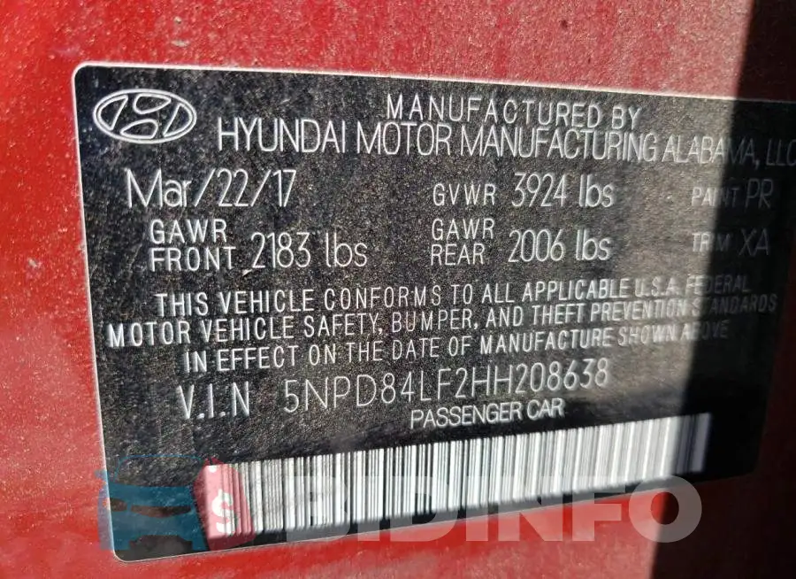 5NPD84LF2HH208638 Photo# 12