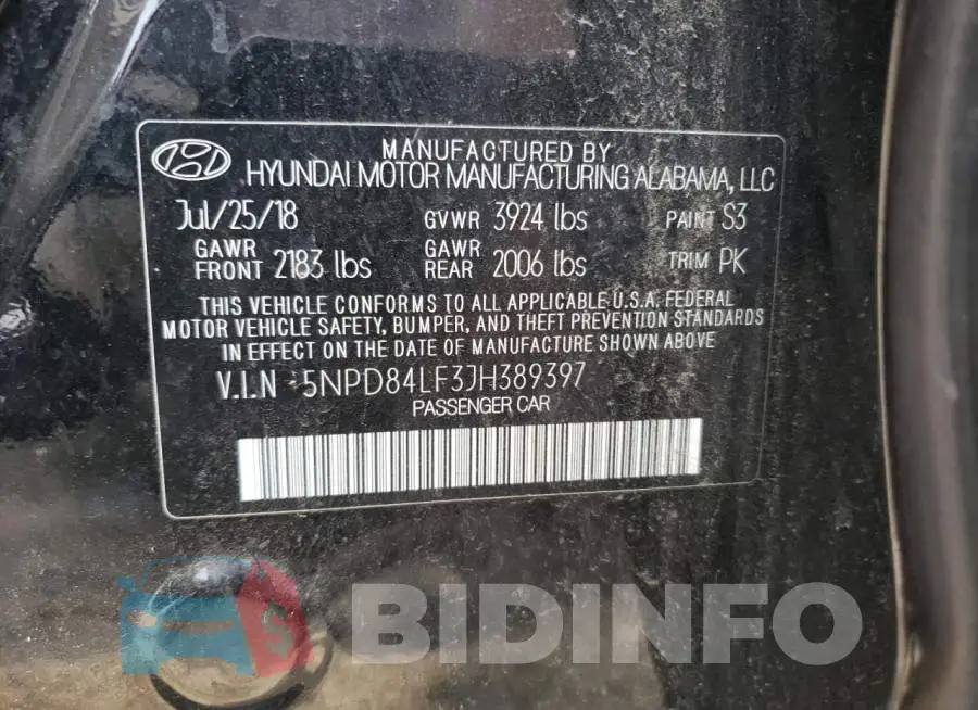 5NPD84LF3JH389397 Photo# 12
