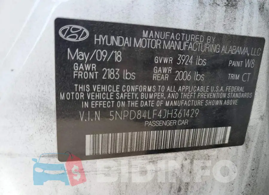 5NPD84LF4JH361429 Photo# 13