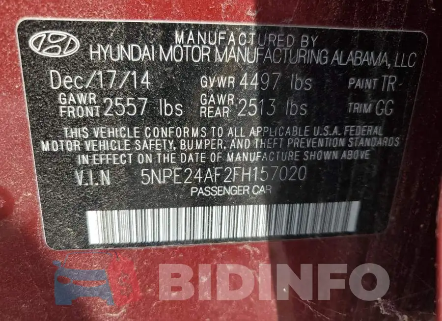 5NPE24AF2FH157020 Photo# 12