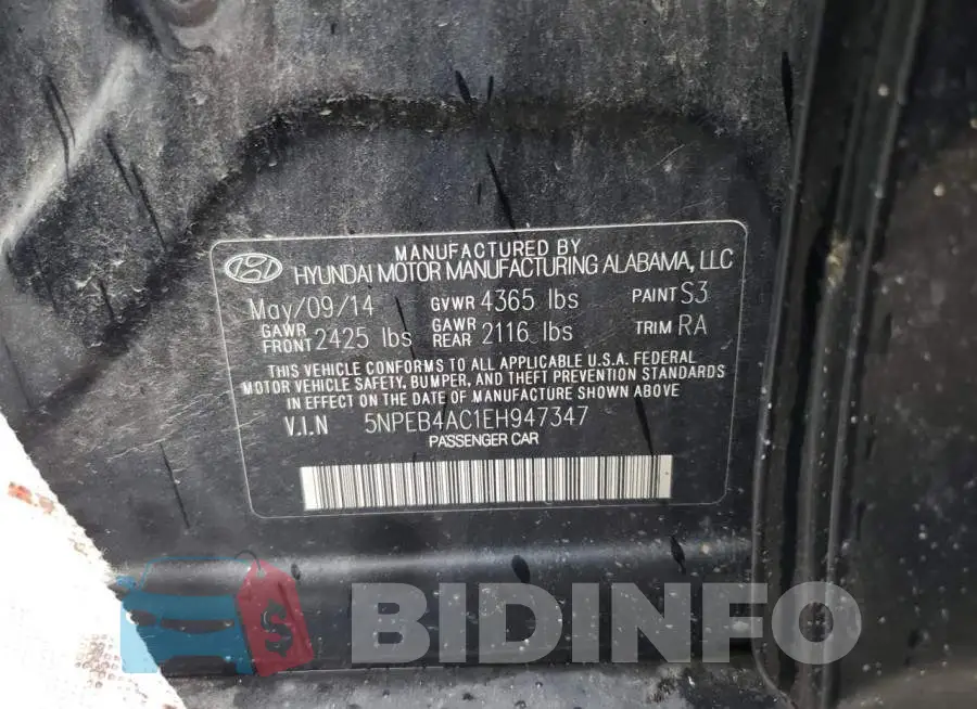 5NPEB4AC1EH947347 Photo# 12