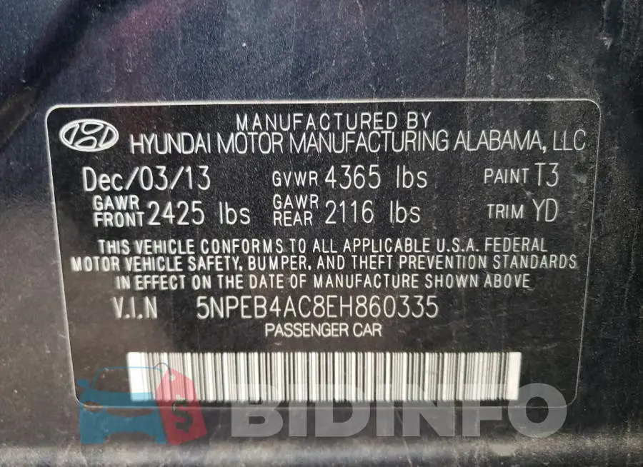 5NPEB4AC8EH860335 Photo# 10