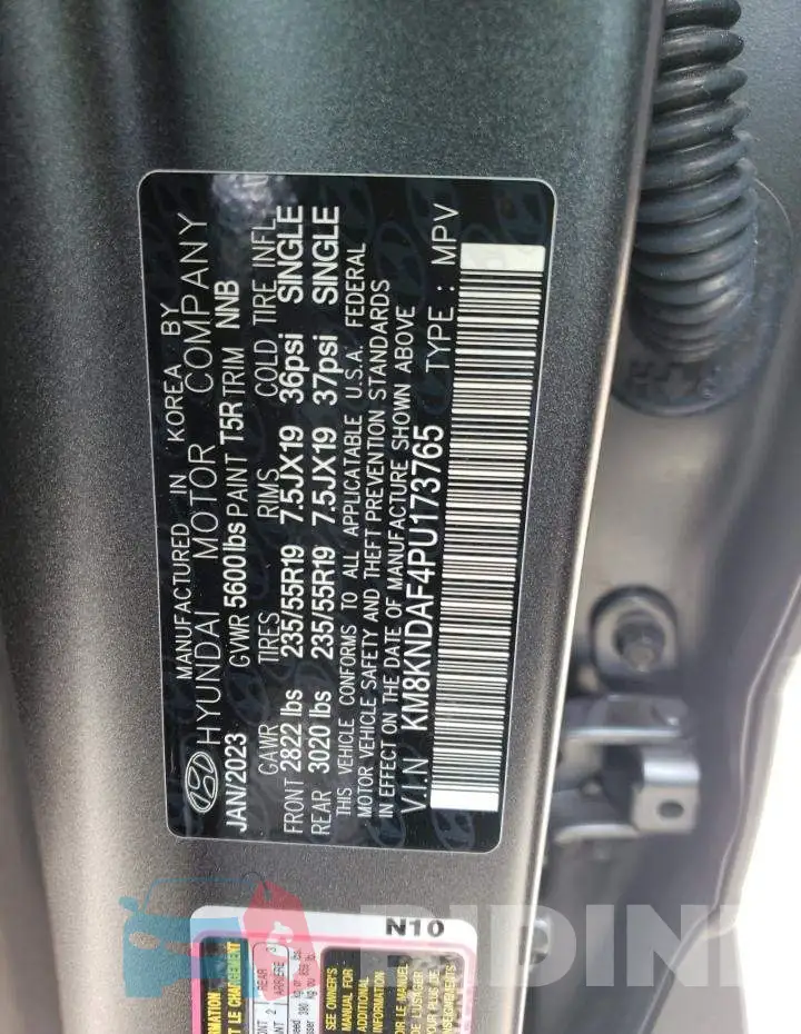 KM8KNDAF4PU173765 Photo# 12