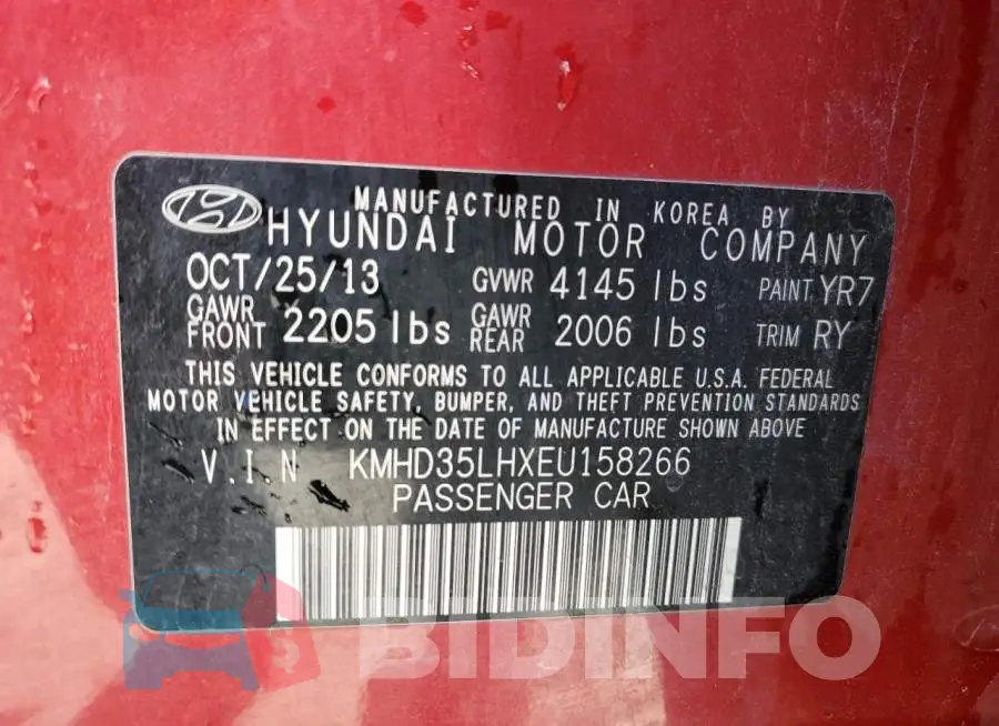KMHD35LHXEU158266 Photo# 12