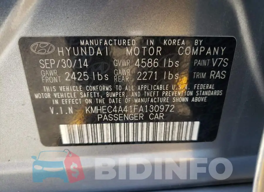 KMHEC4A41FA130972 Photo# 12
