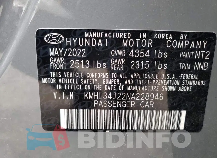 KMHL34J22NA228946 Photo# 13
