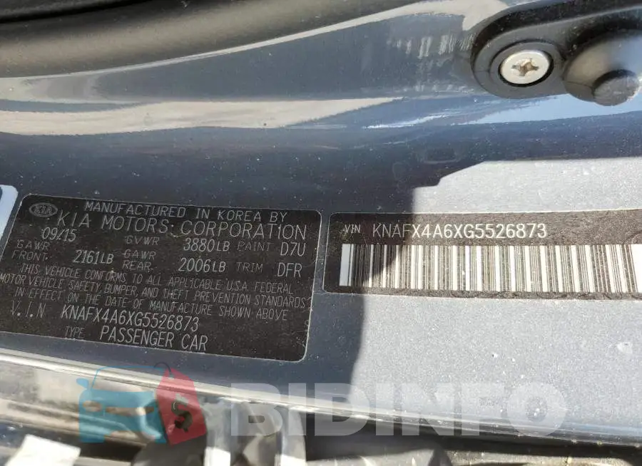 KNAFX4A6XG5526873 Photo# 12