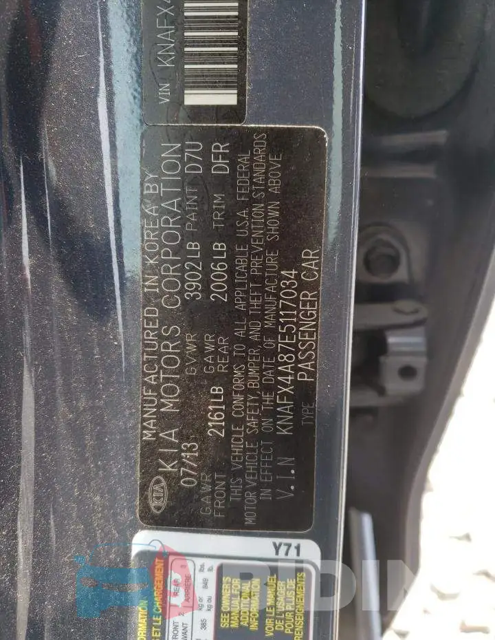 KNAFX4A87E5117034 Photo# 13