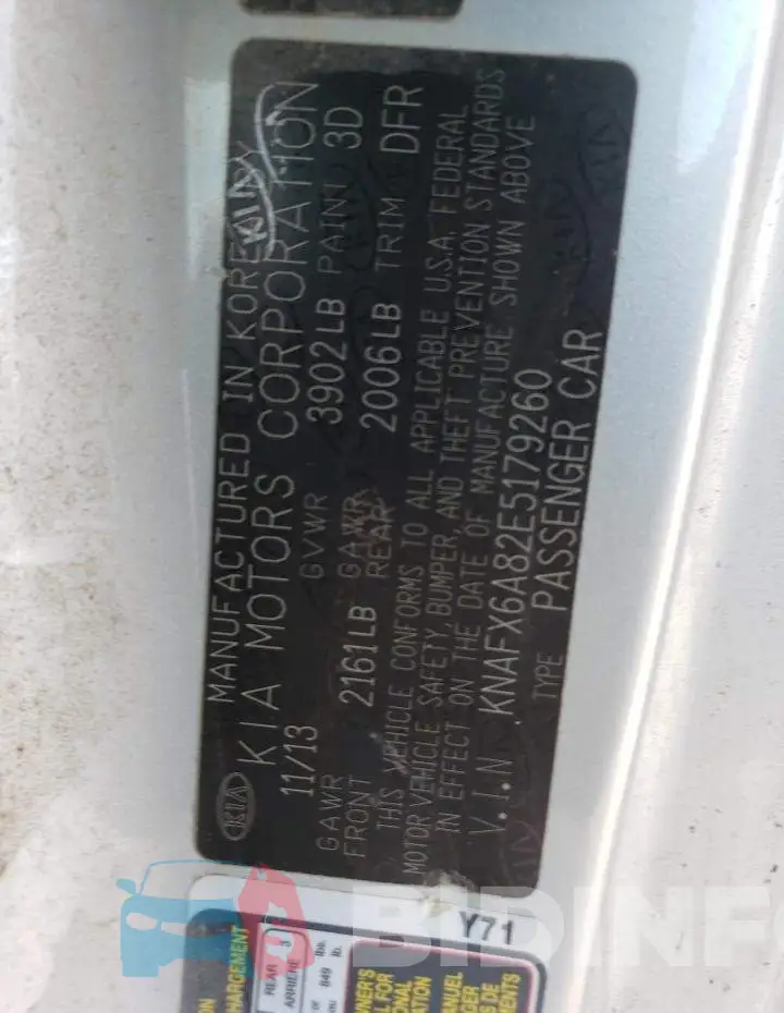 KNAFX6A82E5179260 Photo# 13
