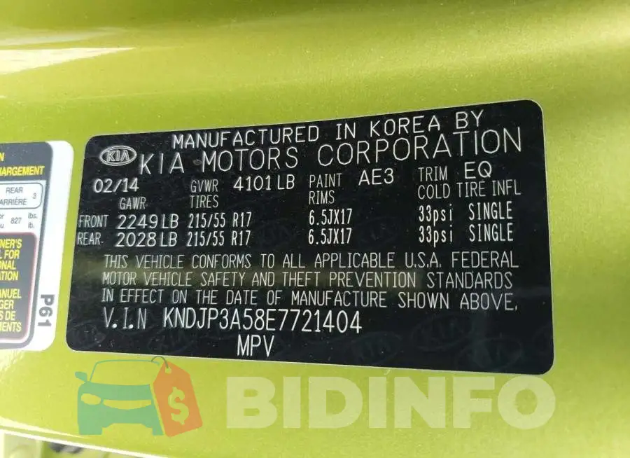 KNDJP3A58E7721404 Photo# 12