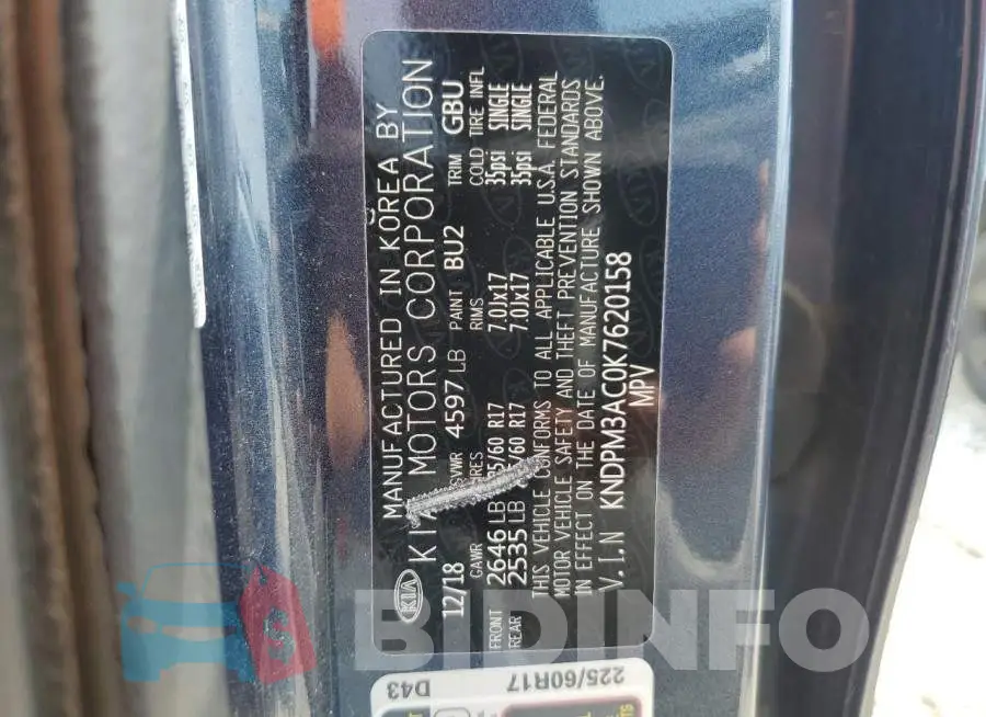 KNDPM3AC0K7620158 Photo# 12