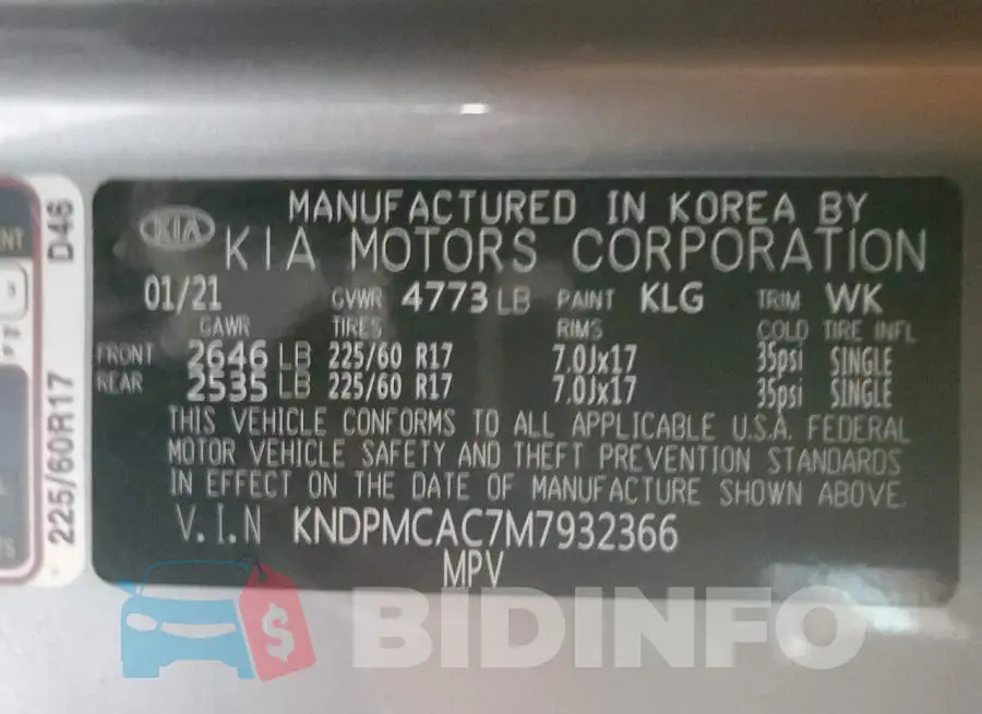 KNDPMCAC7M7932366 Photo# 12