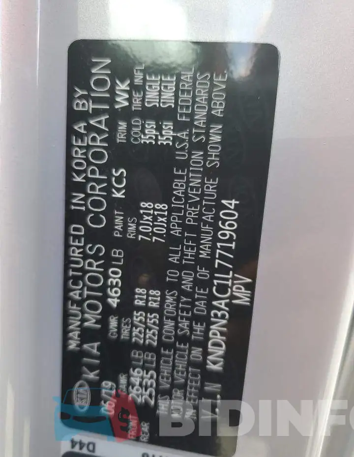 KNDPN3AC1L7719604 Photo# 13