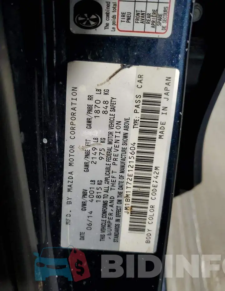 JM1BM1T72E1215604 Photo# 12