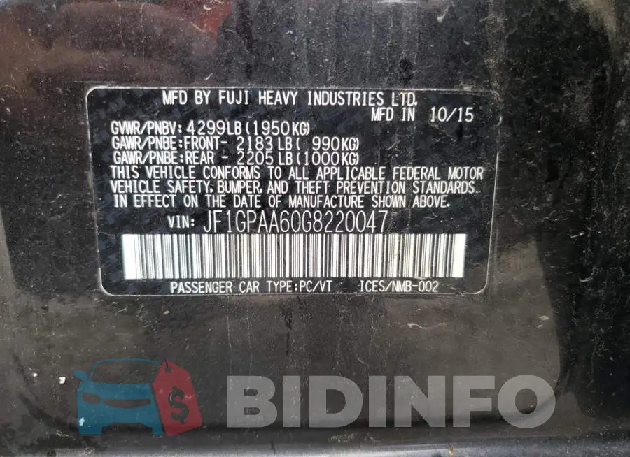 JF1GPAA60G8220047 Photo# 12