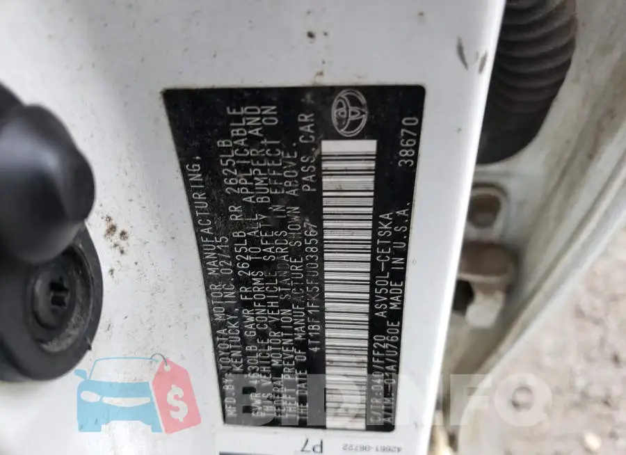 4T1BF1FK5FU038567 Photo# 12