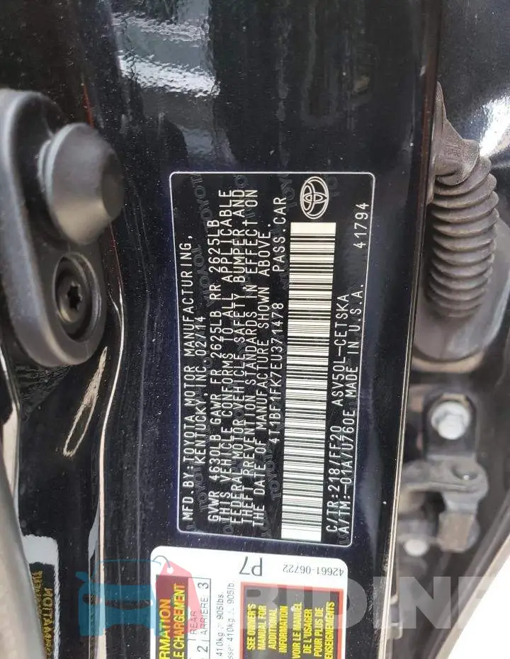 4T1BF1FK7EU371478 Photo# 13