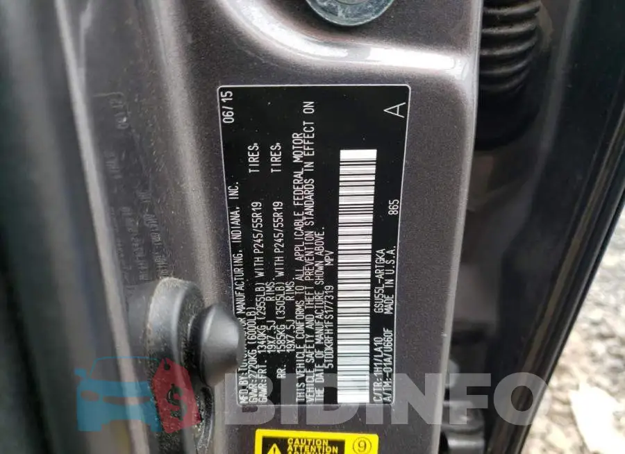 5TDDKRFH1FS177319 Photo# 13