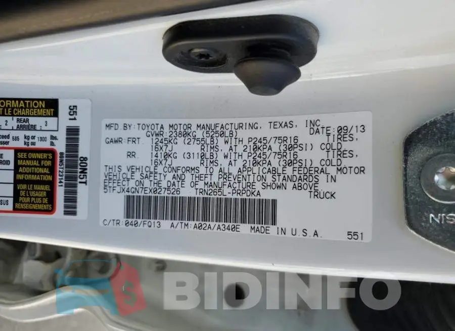 5TFJX4GN7EX027526 Photo# 12