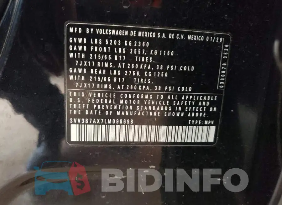 3VV3B7AX7LM098698 Photo# 12