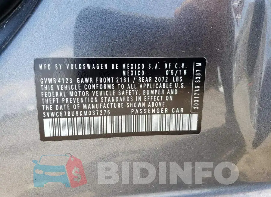 3VWC57BU9KM037276 Photo# 12