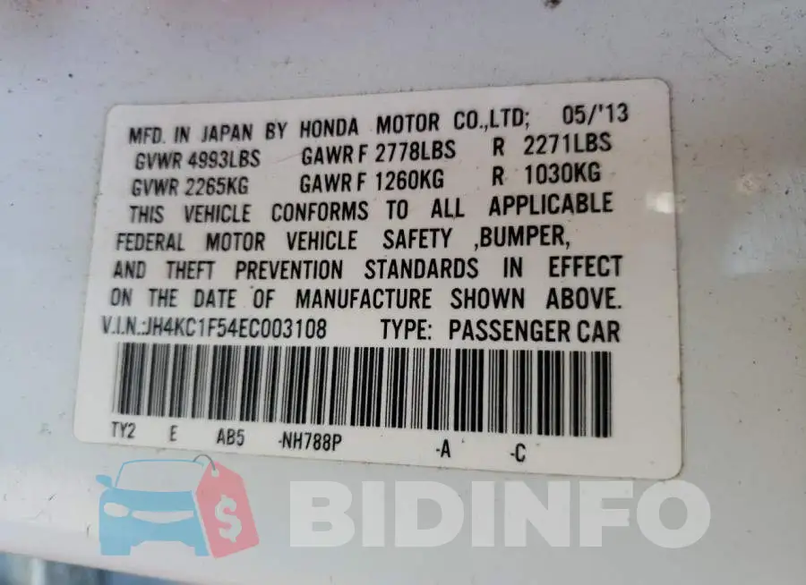 JH4KC1F54EC003108 Photo# 12