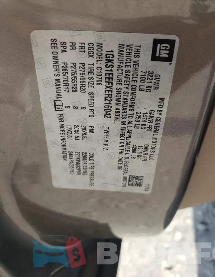 1GKS1EEFXER216042 Photo# 12