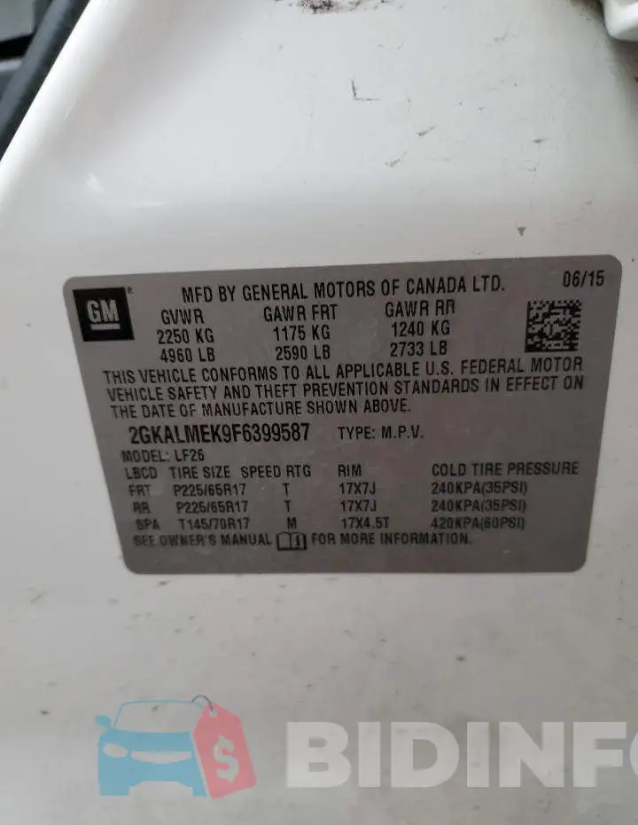 2GKALMEK9F6399587 Photo# 13