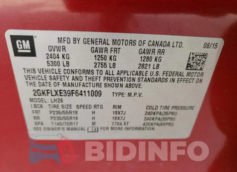 2GKFLXE39F6411009 Photo# 13