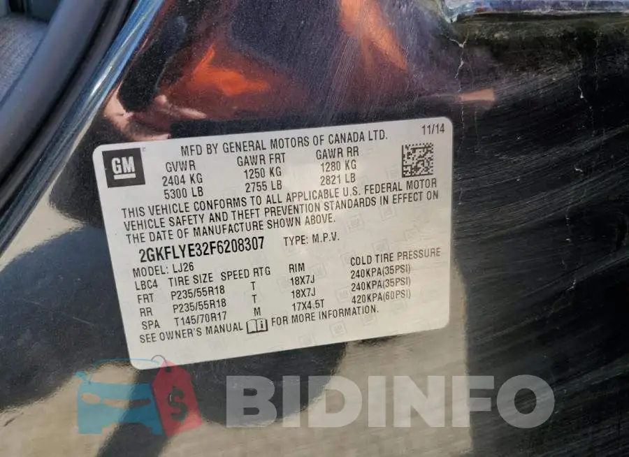 2GKFLYE32F6208307 Photo# 13