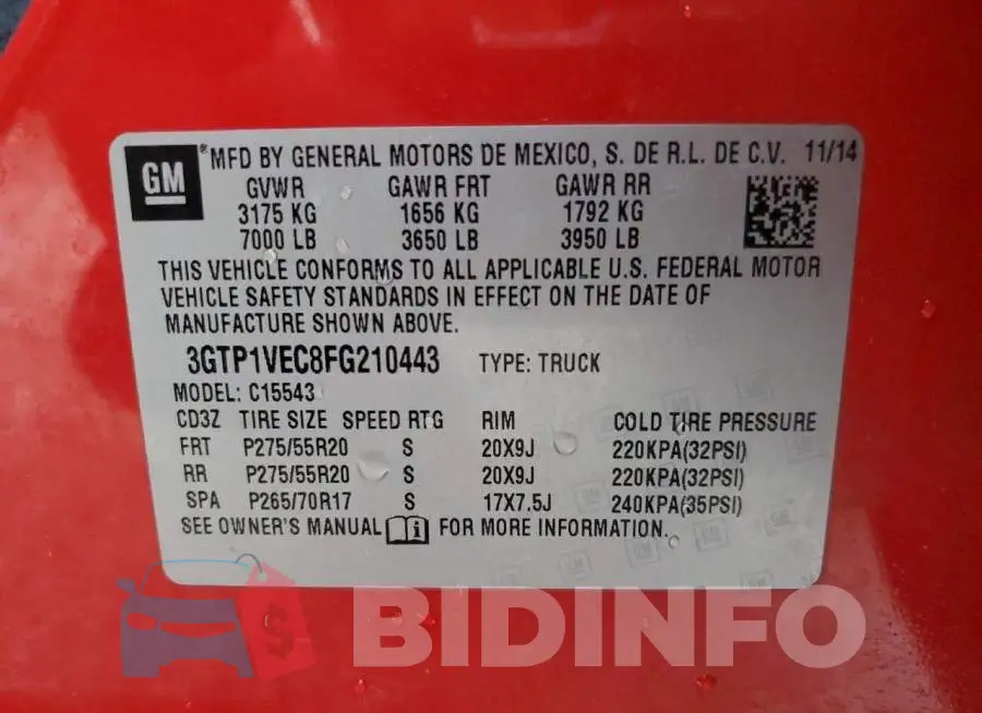 3GTP1VEC8FG210443 Photo# 12
