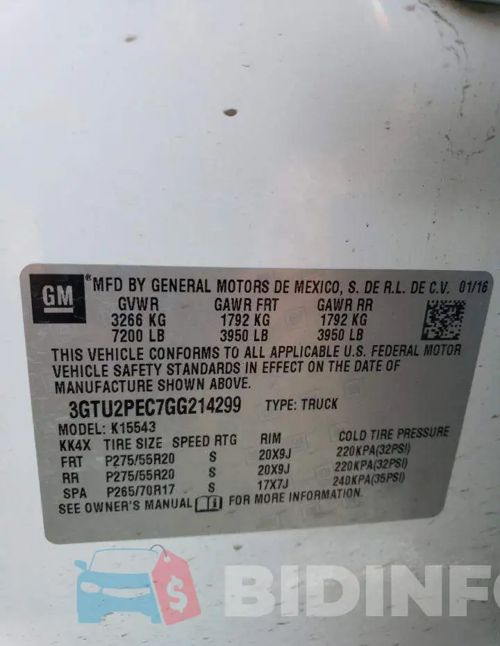 3GTU2PEC7GG214299 Photo# 12