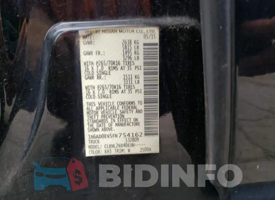 1N6AD0EV5FN754162 Photo# 13
