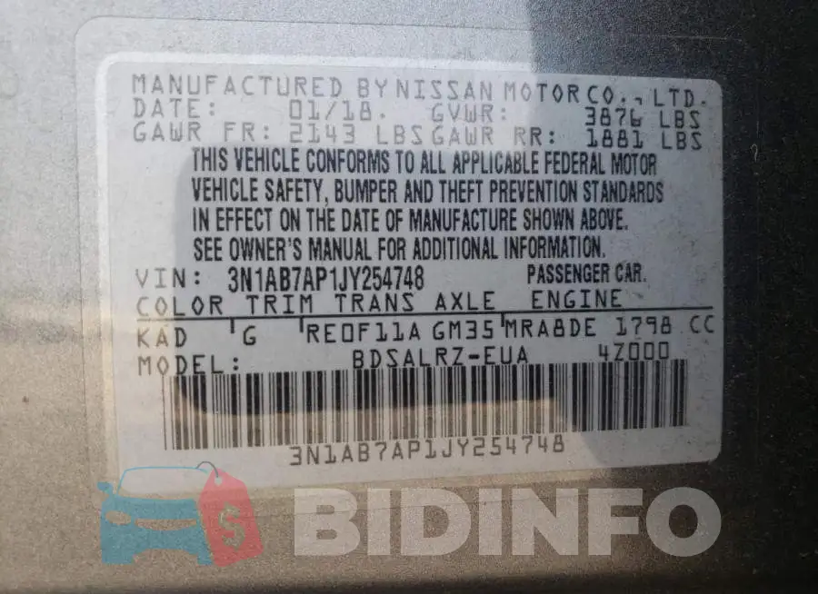 3N1AB7AP1JY254748 Photo# 12