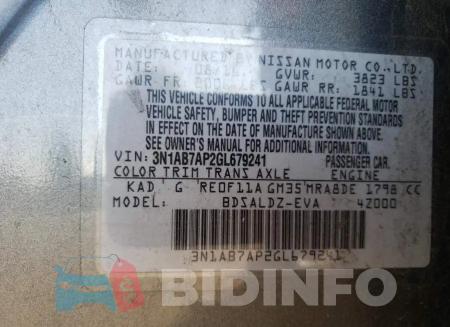 3N1AB7AP2GL679241 Photo# 13