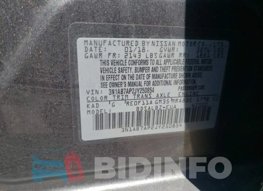 3N1AB7AP2JY250854 Photo# 12