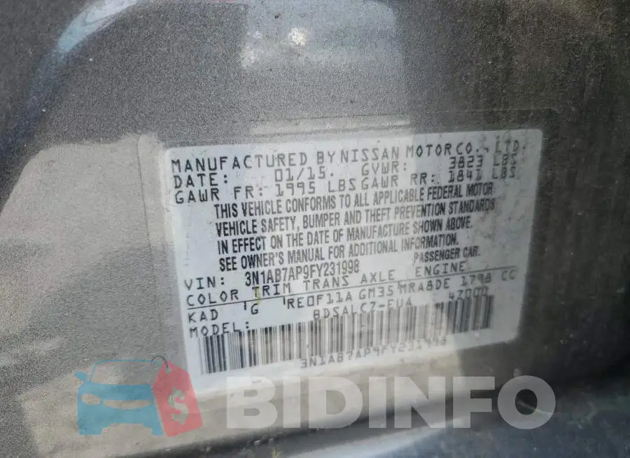 3N1AB7AP9FY231998 Photo# 12