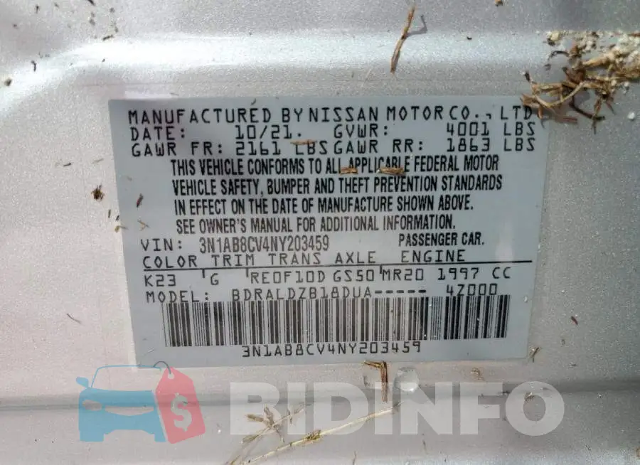 3N1AB8CV4NY203459 Photo# 12