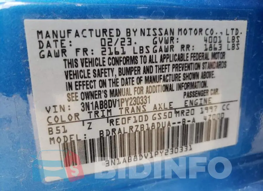 3N1AB8DV1PY230331 Photo# 12