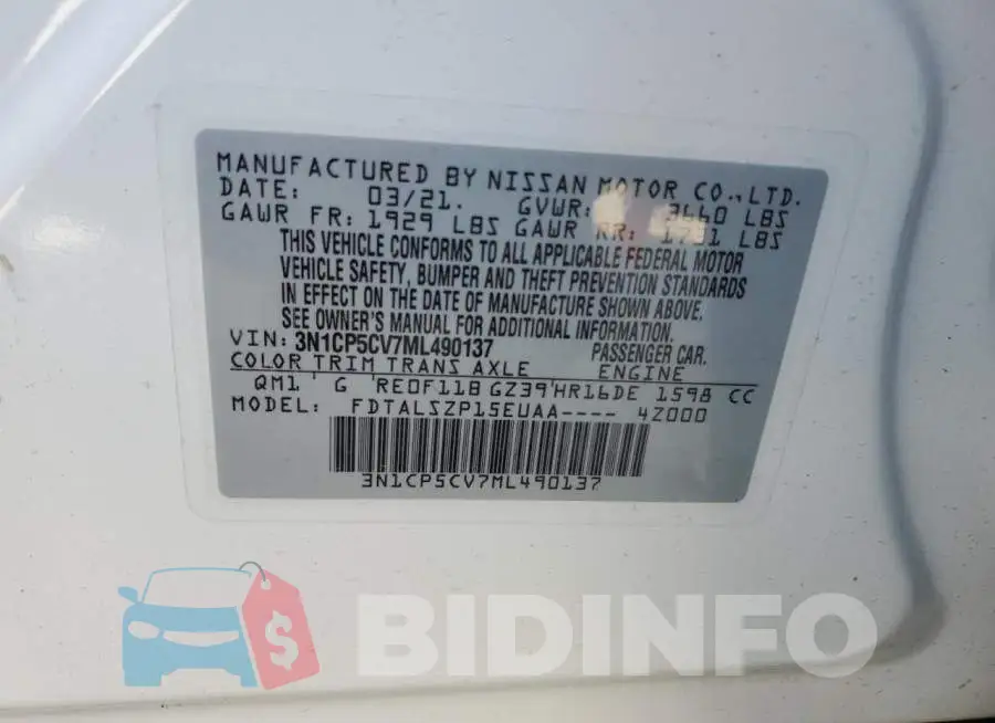 3N1CP5CV7ML490137 Photo# 13
