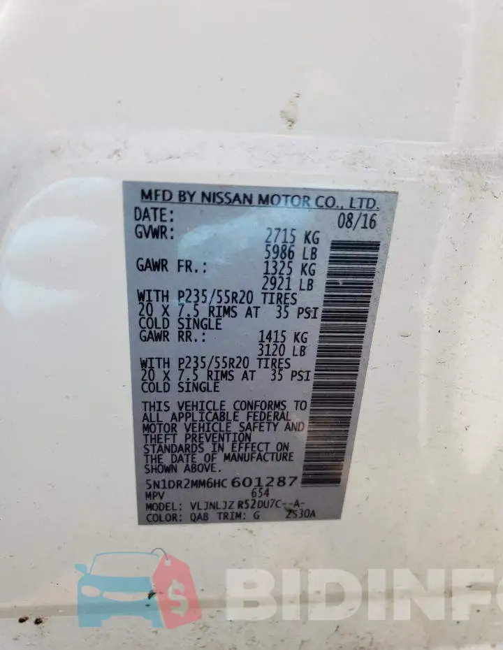 5N1DR2MM6HC601287 Photo# 13