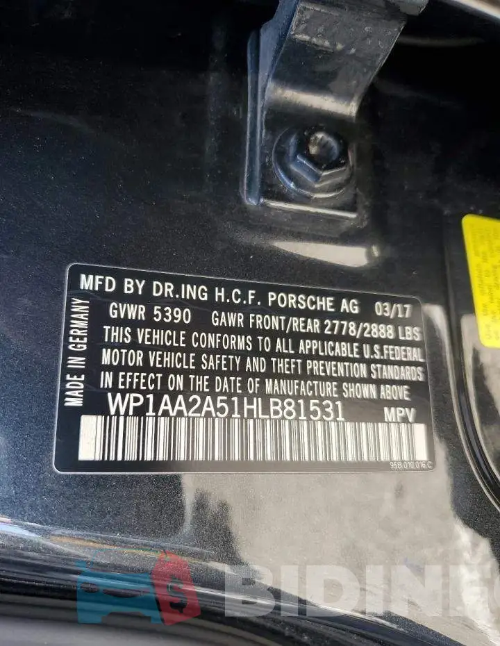 WP1AA2A51HLB81531 Photo# 13