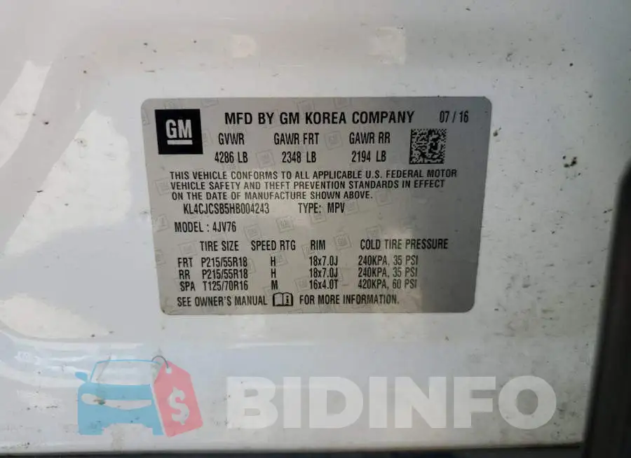 KL4CJCSB5HB004243 Photo# 13
