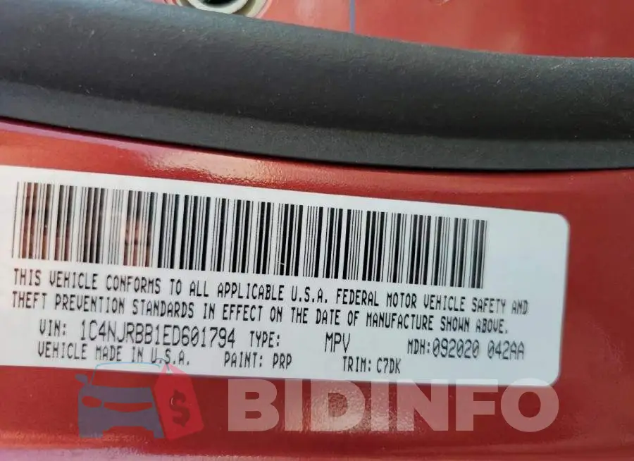 1C4NJRBB1ED601794 Photo# 12