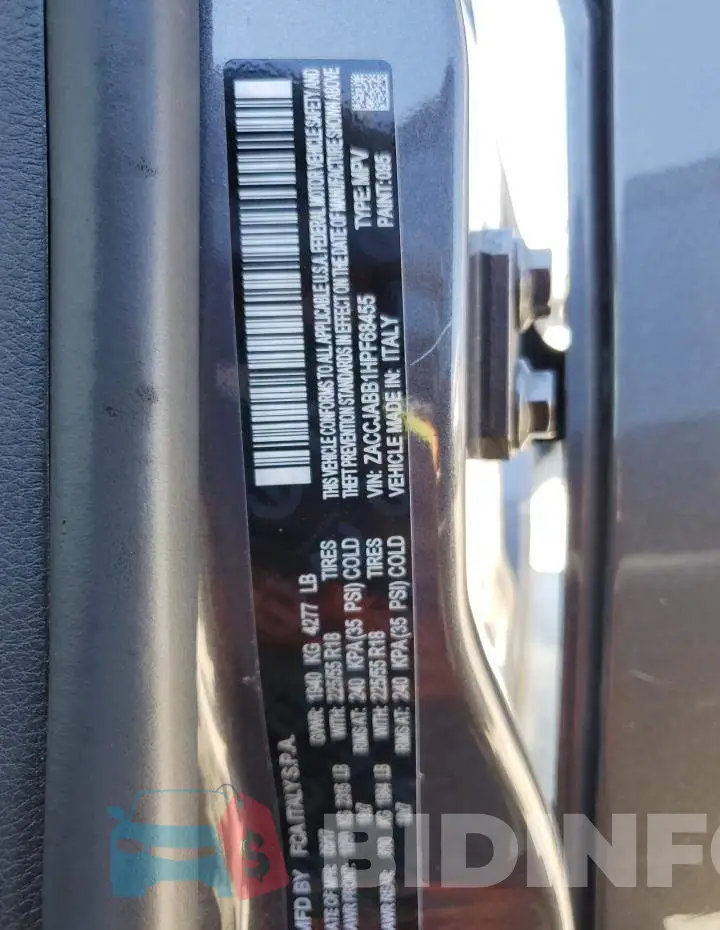 ZACCJABB1HPF68455 Photo# 12