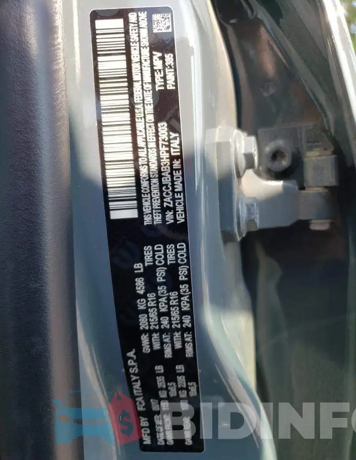 ZACCJBAB3HPF73003 Photo# 12