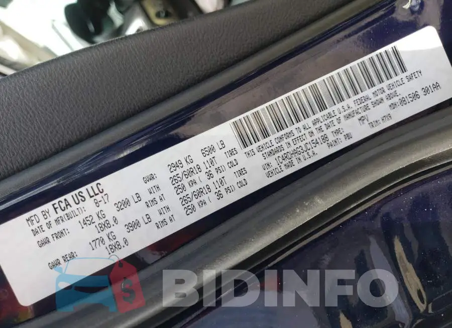 1C4RDHAG3JC154188 Photo# 14