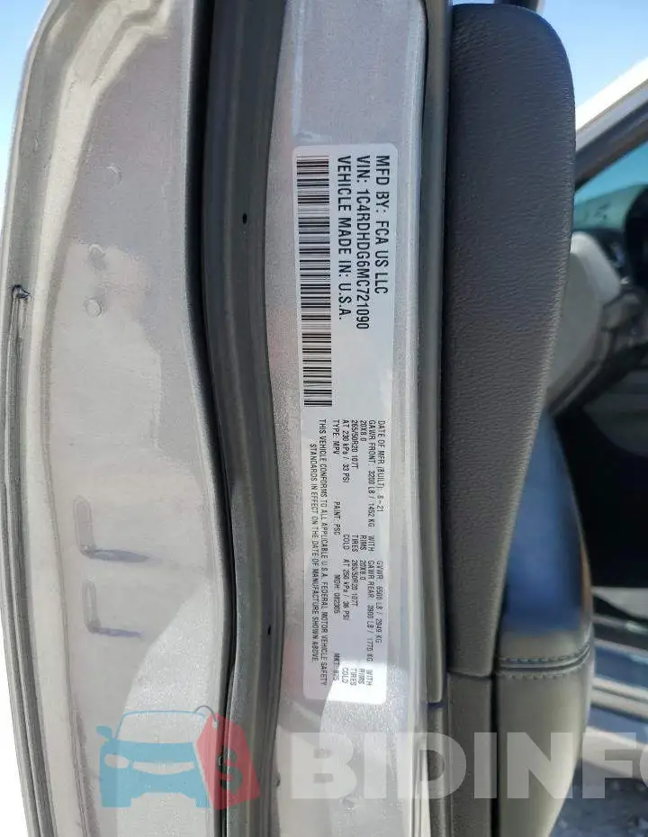 1C4RDHDG6MC721090 Photo# 13